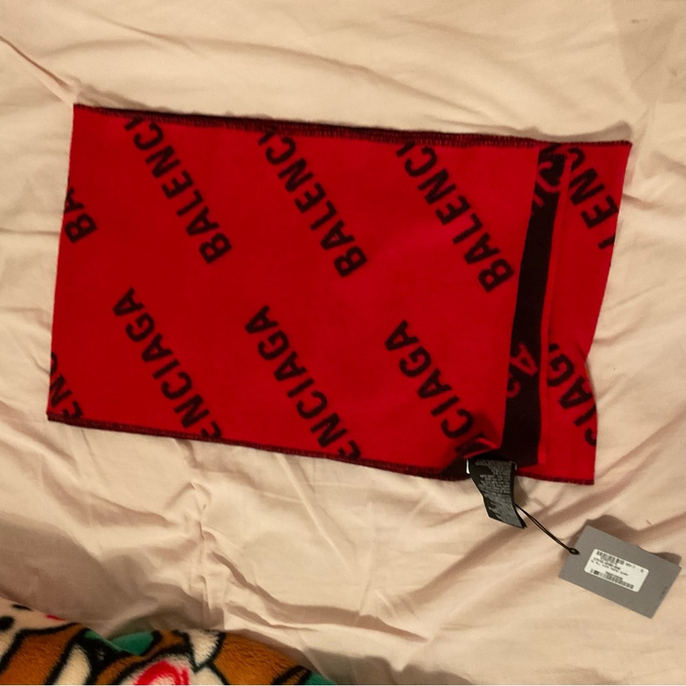 balenciaga all over logo scarf